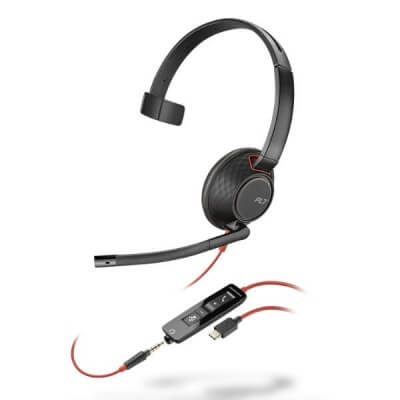 Plantronics Blackwire Mono C5210 USB-C Headset for Hard of Hearing